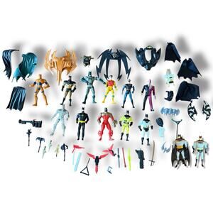 Vintage Lot Batman Animated Series Case 13 Figures Kenner Robin Twoface